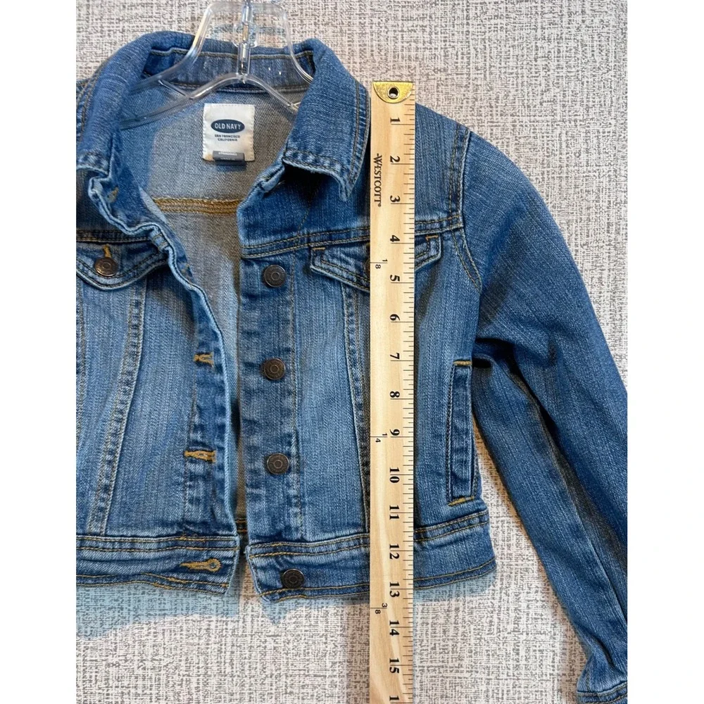 Old Navy Kids Blue Denim Trucker Jacket‎ Medium Wash Size S 6-7 Regular Spring